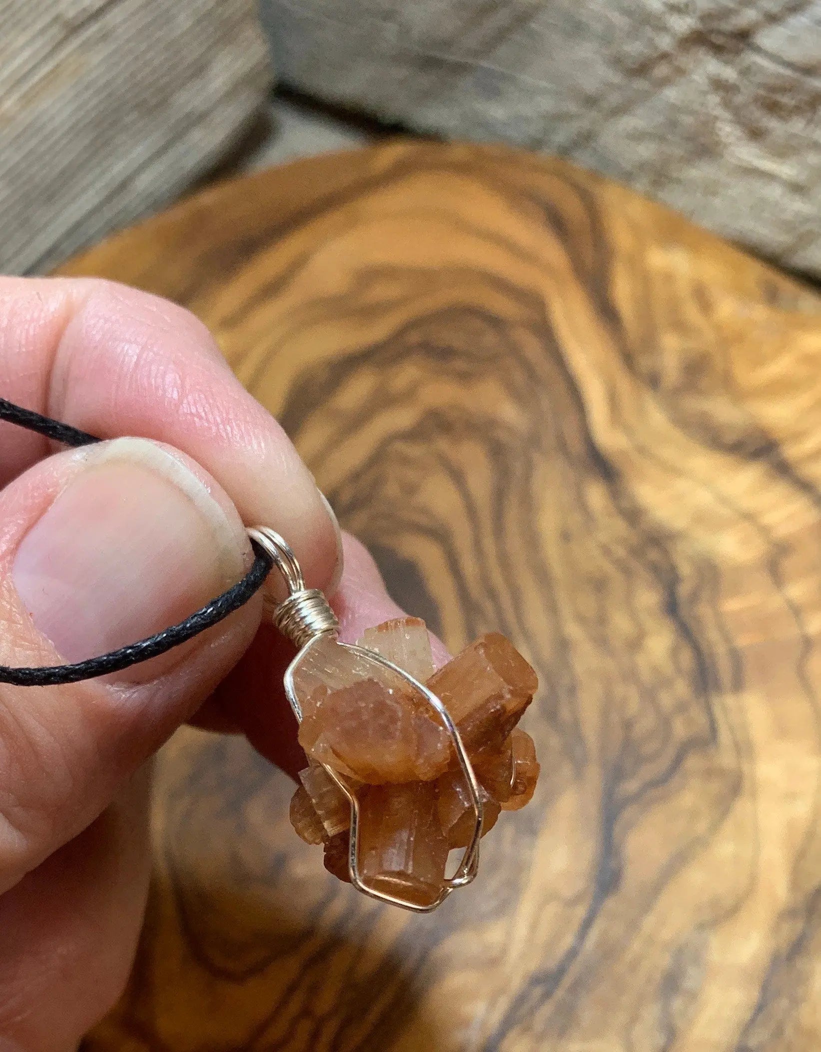 Argonite Wire Wrapped Necklace    NCK-0543 Shop Wholesale Crystals