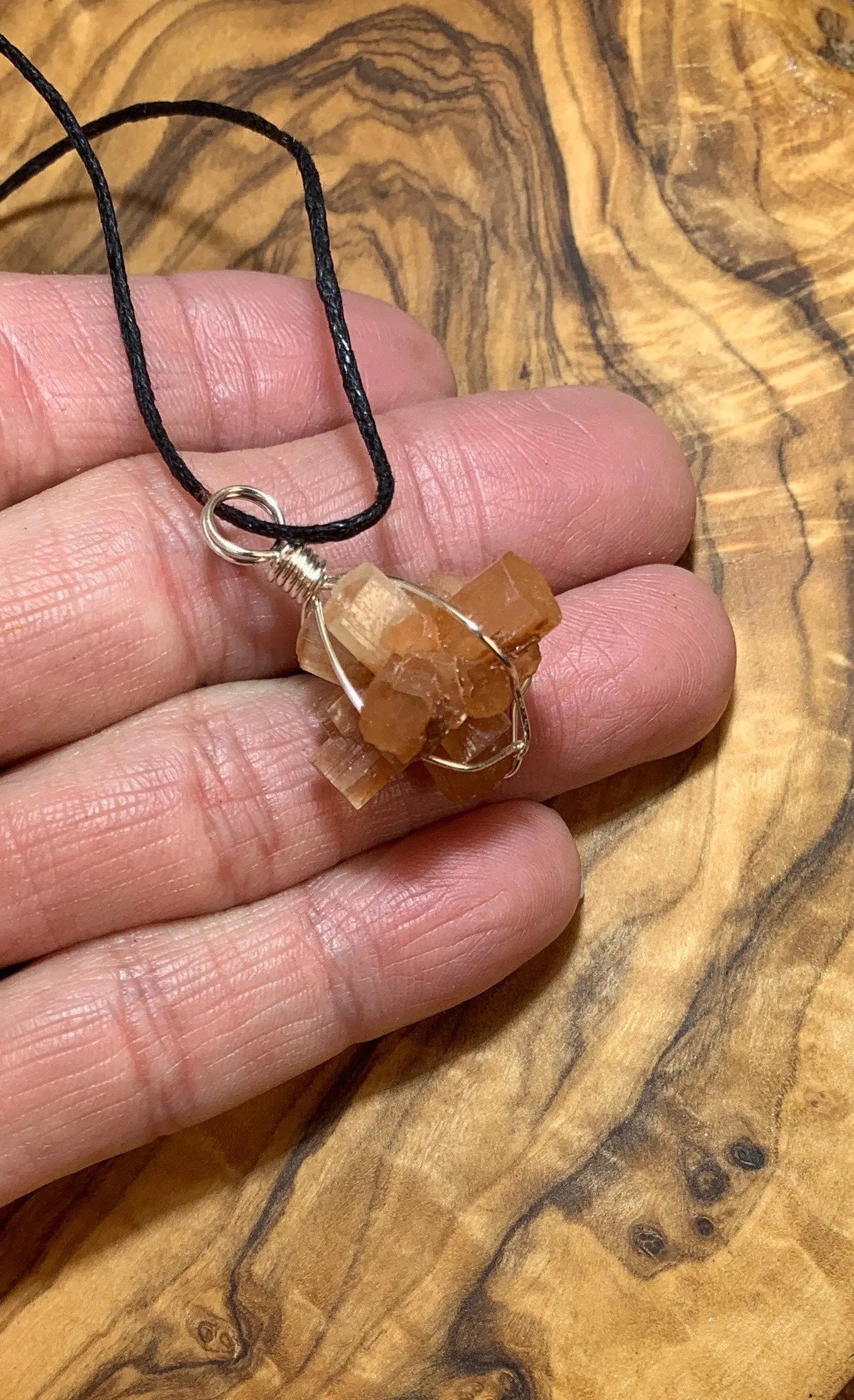 Argonite Wire Wrapped Necklace    NCK-0543 Shop Wholesale Crystals