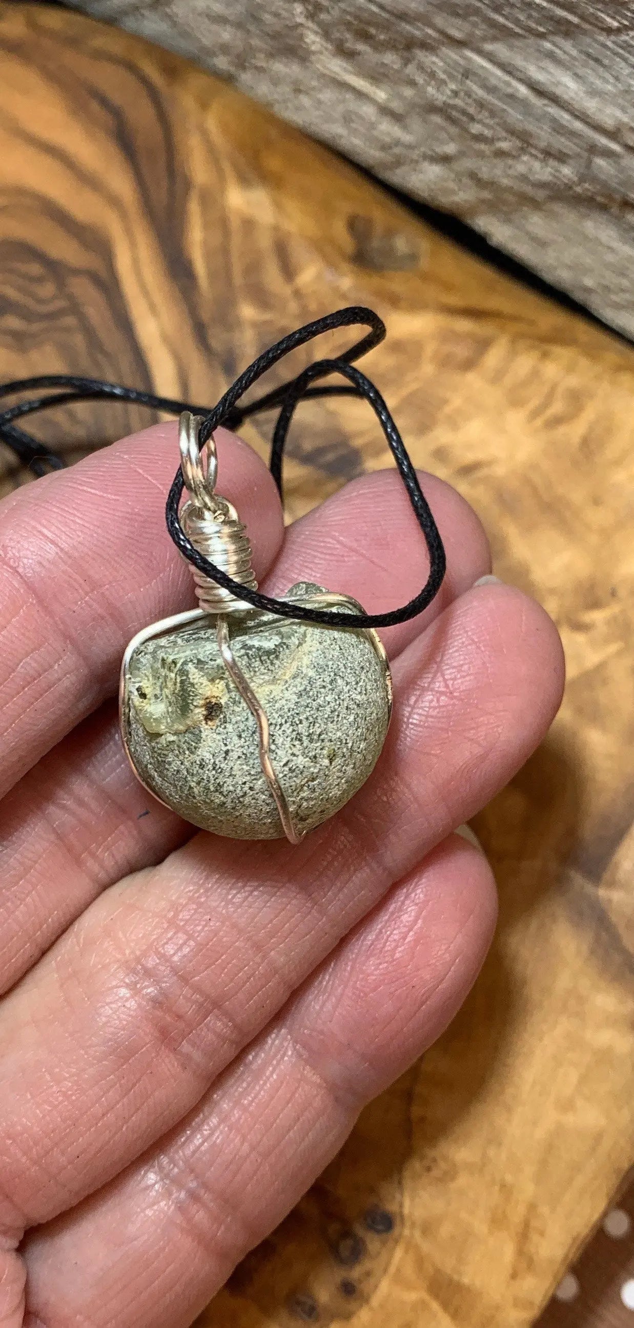 Prehnite Wire Wrapped Necklace    NCK-0586 Shop Wholesale Crystals