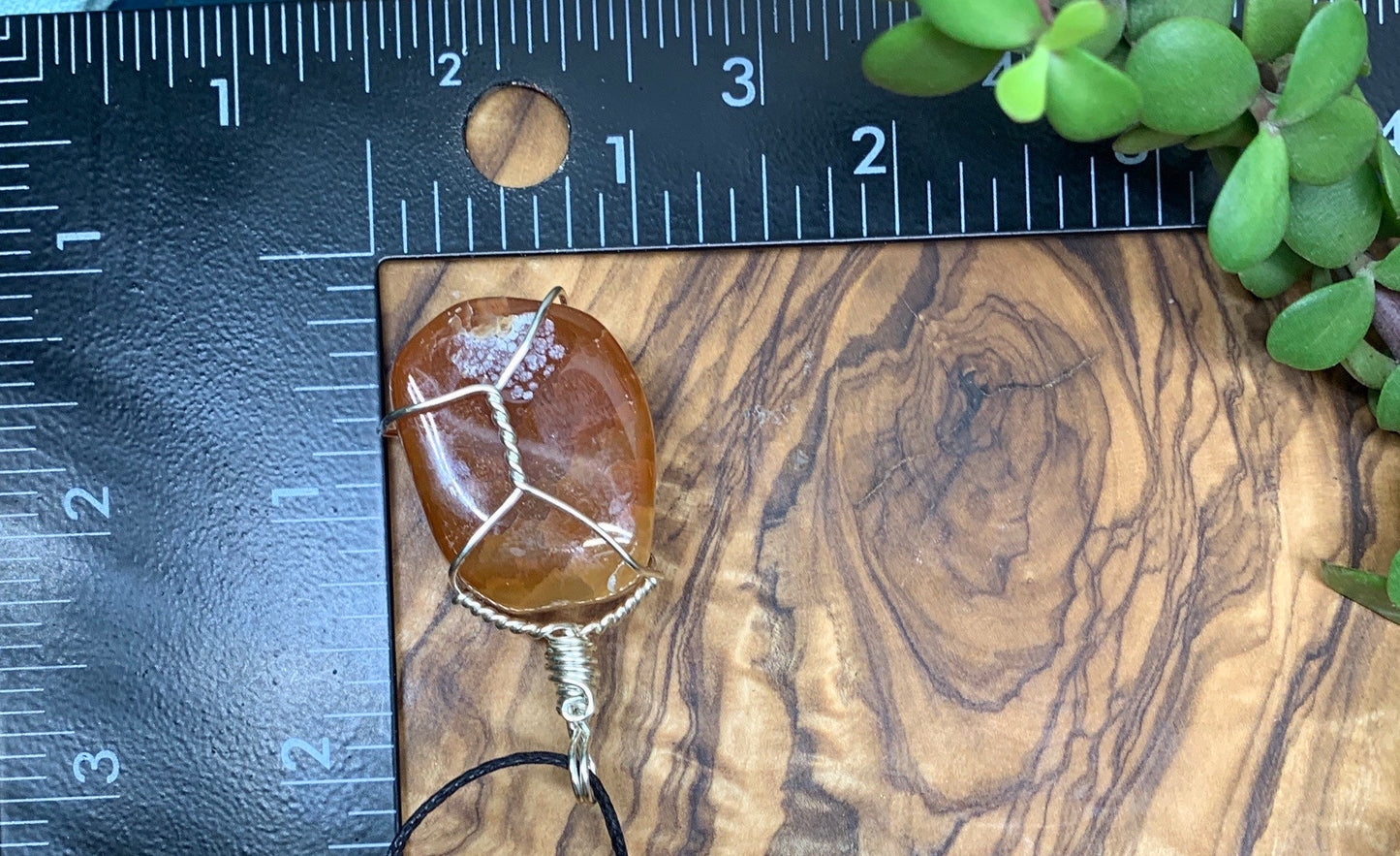 Fire Agate Wire Wrapped Necklace              NCK-0519