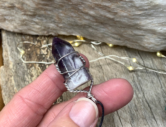 Amethyst Point Wire Wrapped Necklace              NCK-0636