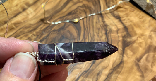 Amethyst Point Wire Wrapped Necklace              NCK-0620