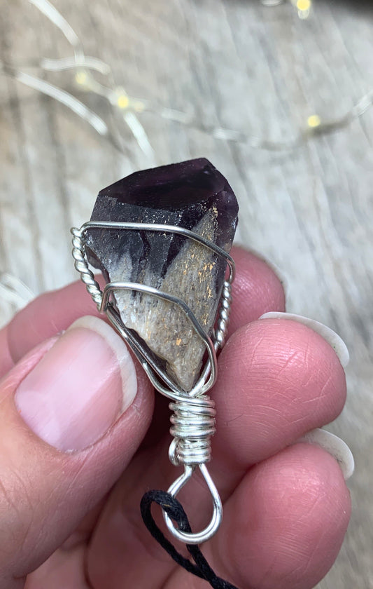 Amethyst Point Wire Wrapped Necklace              NCK-0522