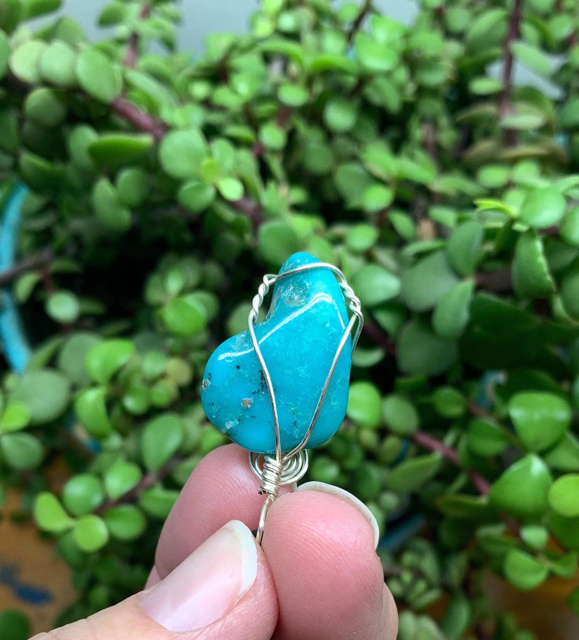 Turquoise Wire Wrapped Necklace              NCK-0580 Shop Wholesale Crystals