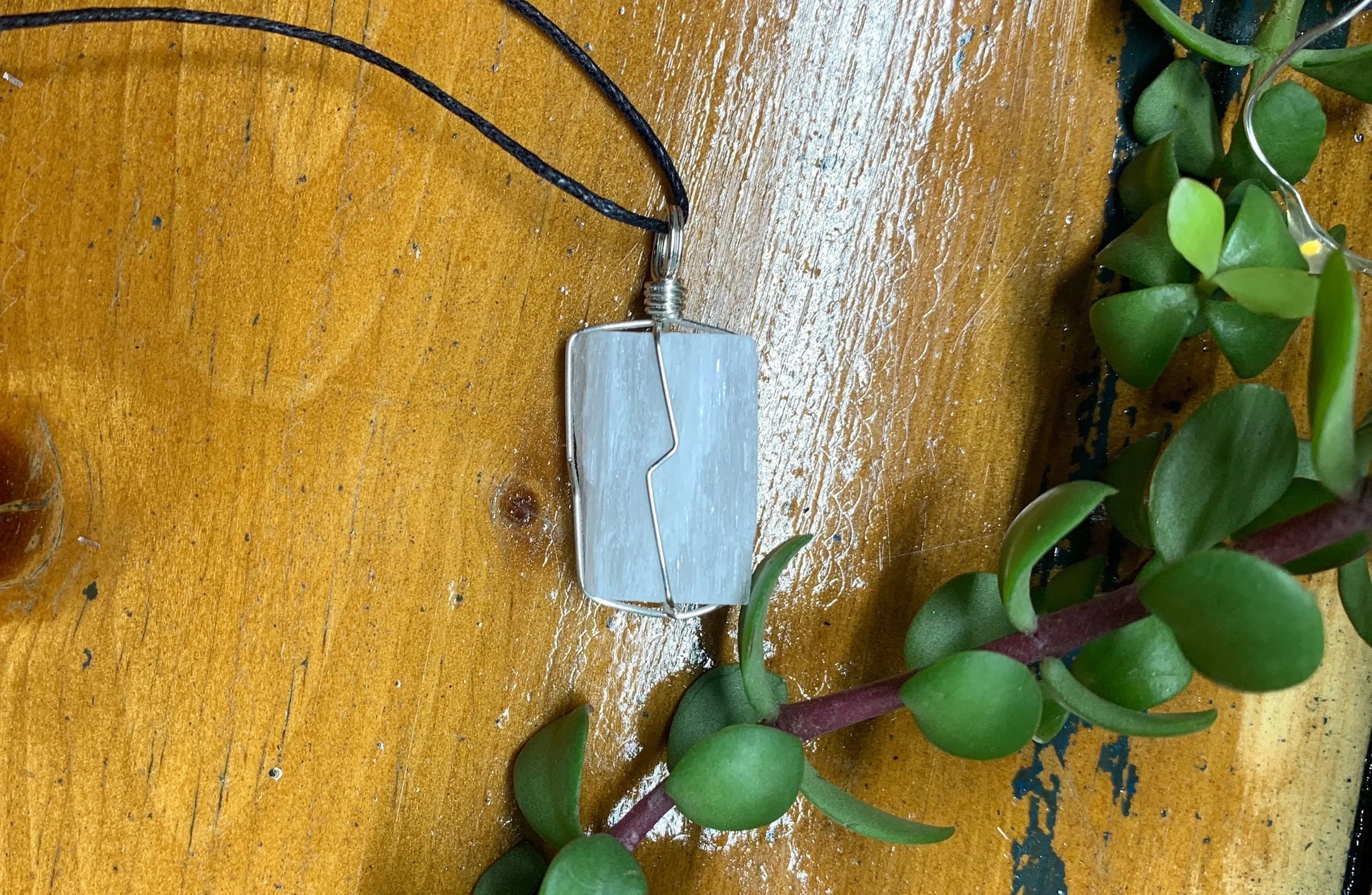 Selenite Wire Wrapped Necklace              NCK-0675 Shop Wholesale Crystals