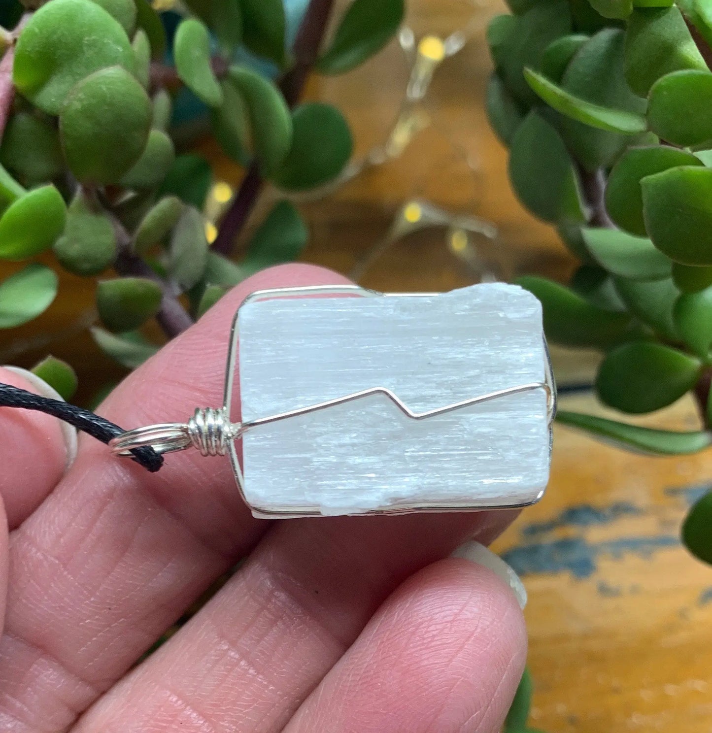 Selenite Wire Wrapped Necklace              NCK-0670 Shop Wholesale Crystals