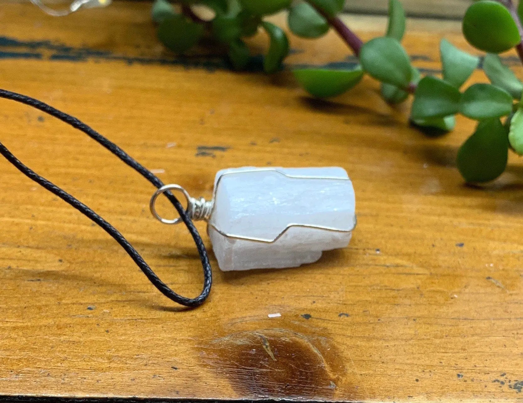 Selenite Wire Wrapped Necklace              NCK-0681 Shop Wholesale Crystals