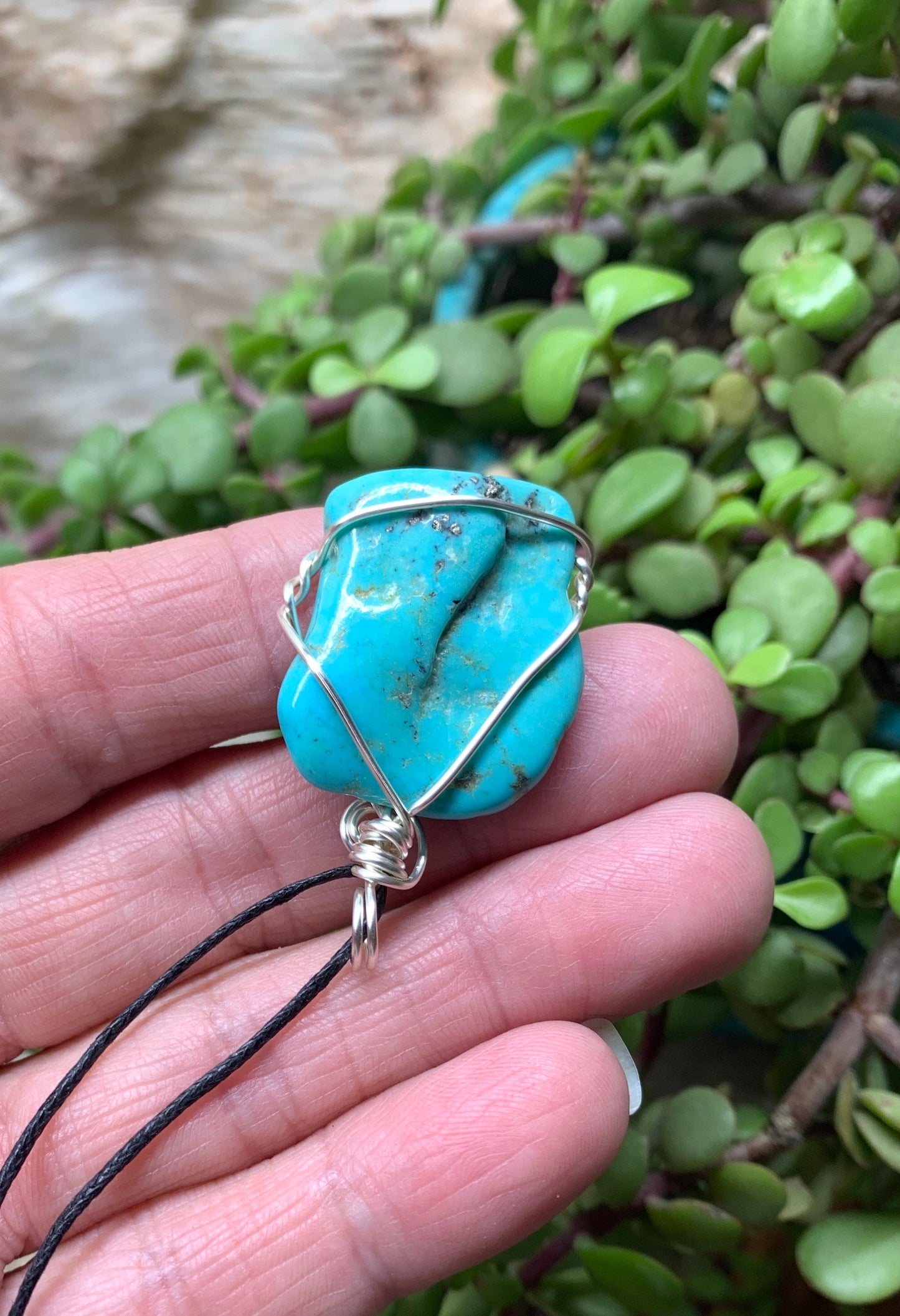 Turquoise Wire Wrapped Necklace              NCK-0612