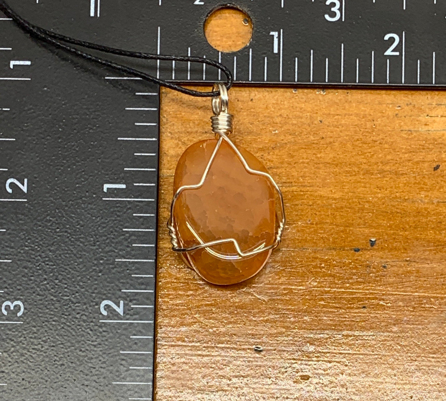 Fire Agate Wire Wrapped Necklace              NCK-0437