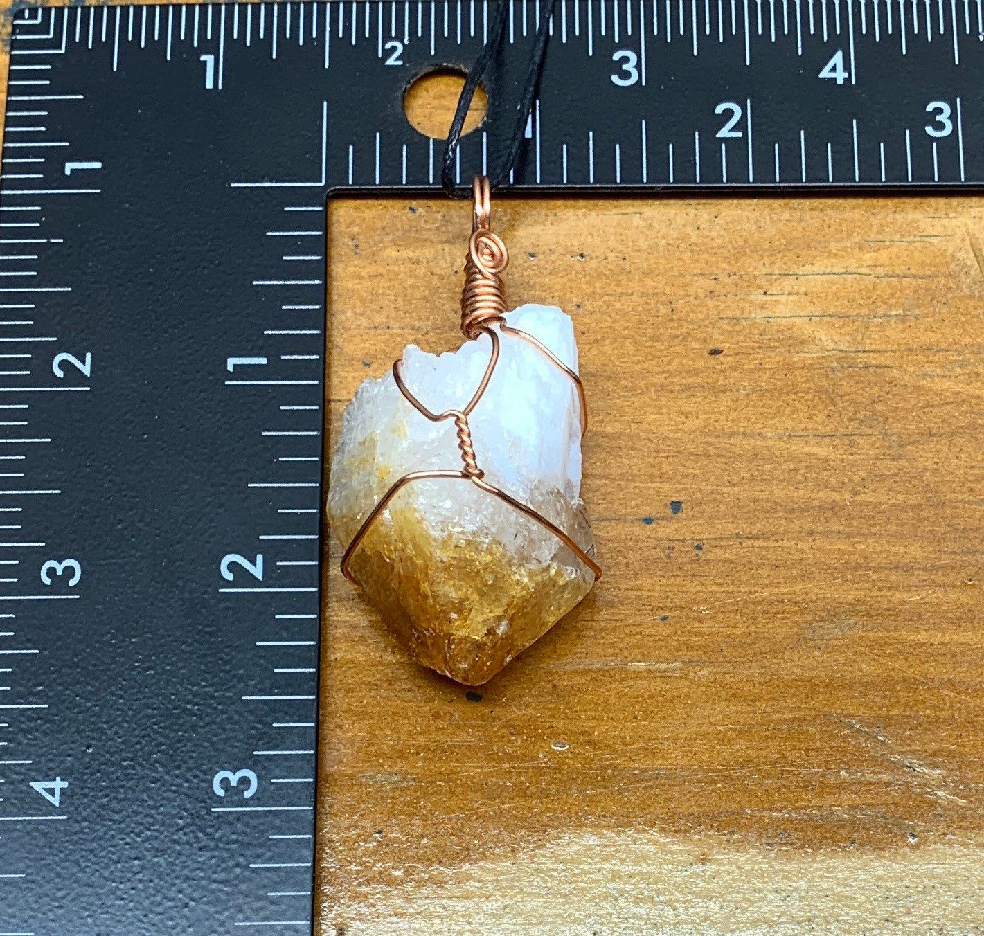 Citrine Wire Wrapped Necklace              NCK-0421