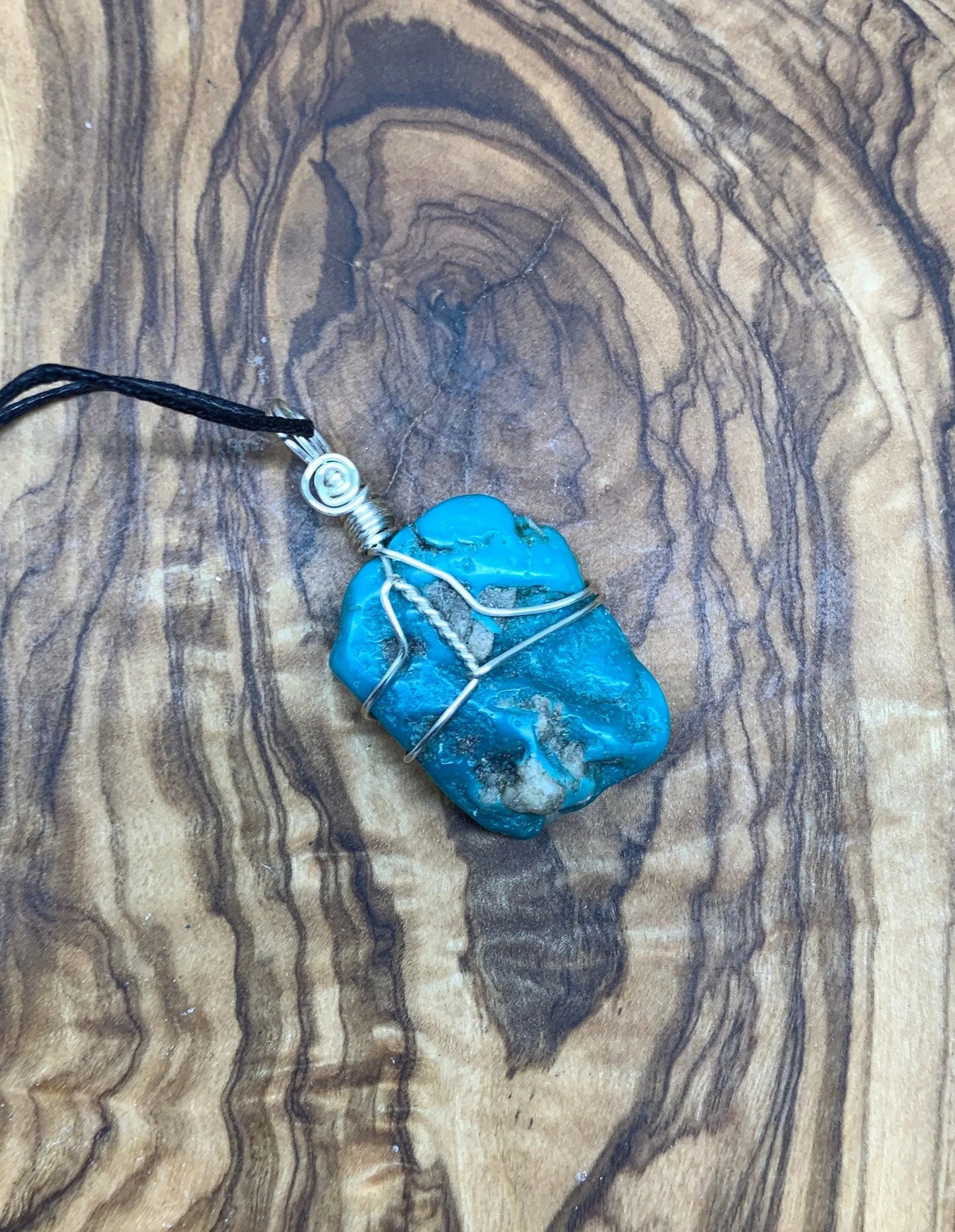 Turquoise Wire Wrapped Necklace              NCK-0688 Shop Wholesale Crystals