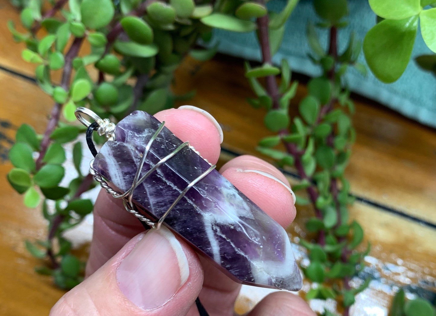 Amethyst Point Wire Wrapped Necklace              NCK-0638