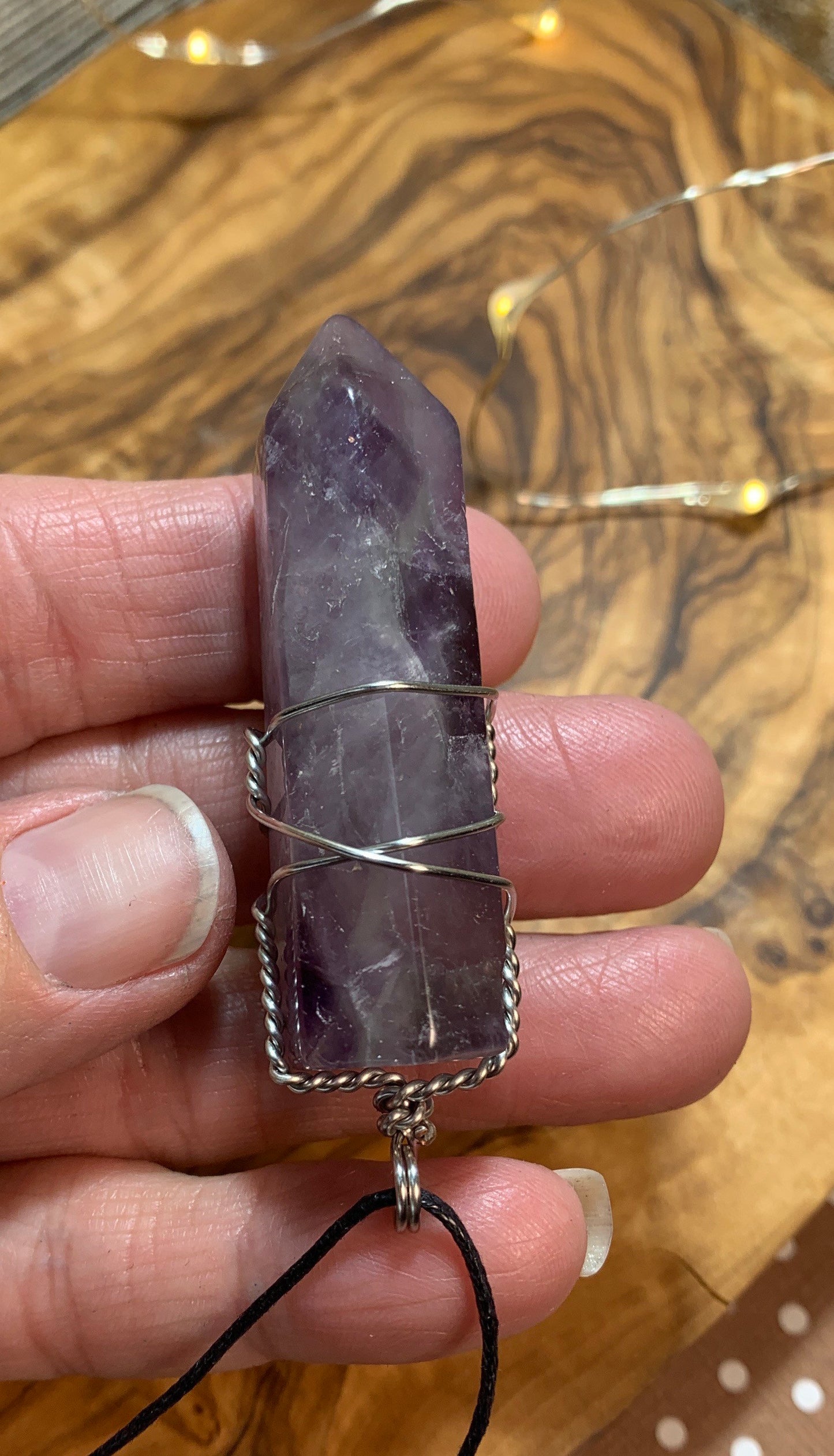 Amethyst Point Wire Wrapped Necklace              NCK-0619