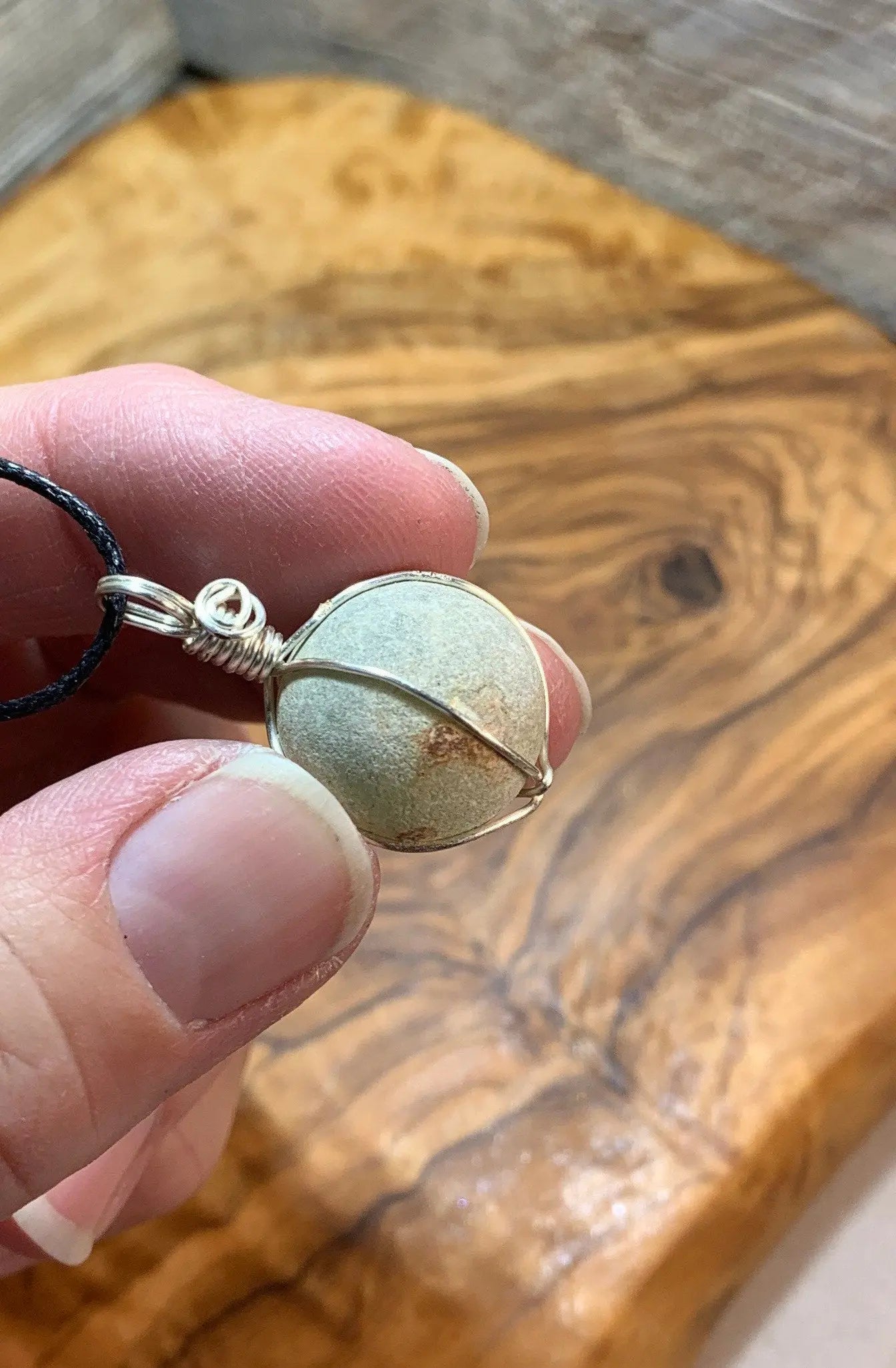 Prehnite Wire Wrapped Necklace    NCK-0529 Shop Wholesale Crystals