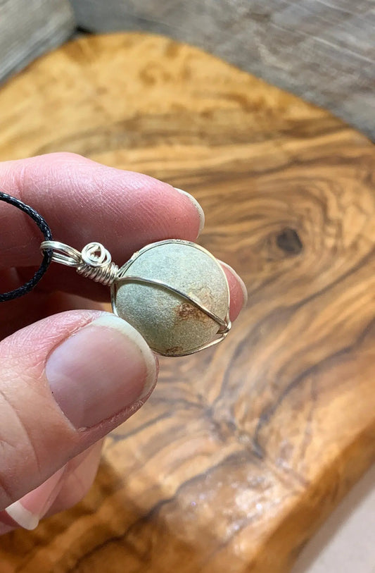 Prehnite Wire Wrapped Necklace    NCK-0529 Shop Wholesale Crystals