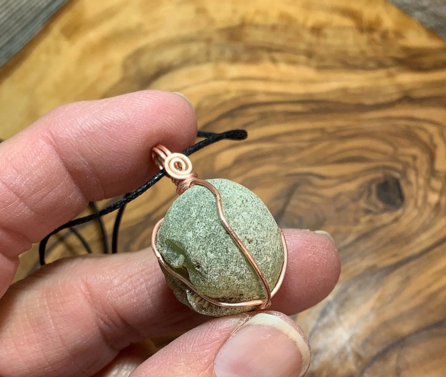 Prehnite Wire Wrapped Necklace    NCK-0506 Shop Wholesale Crystals