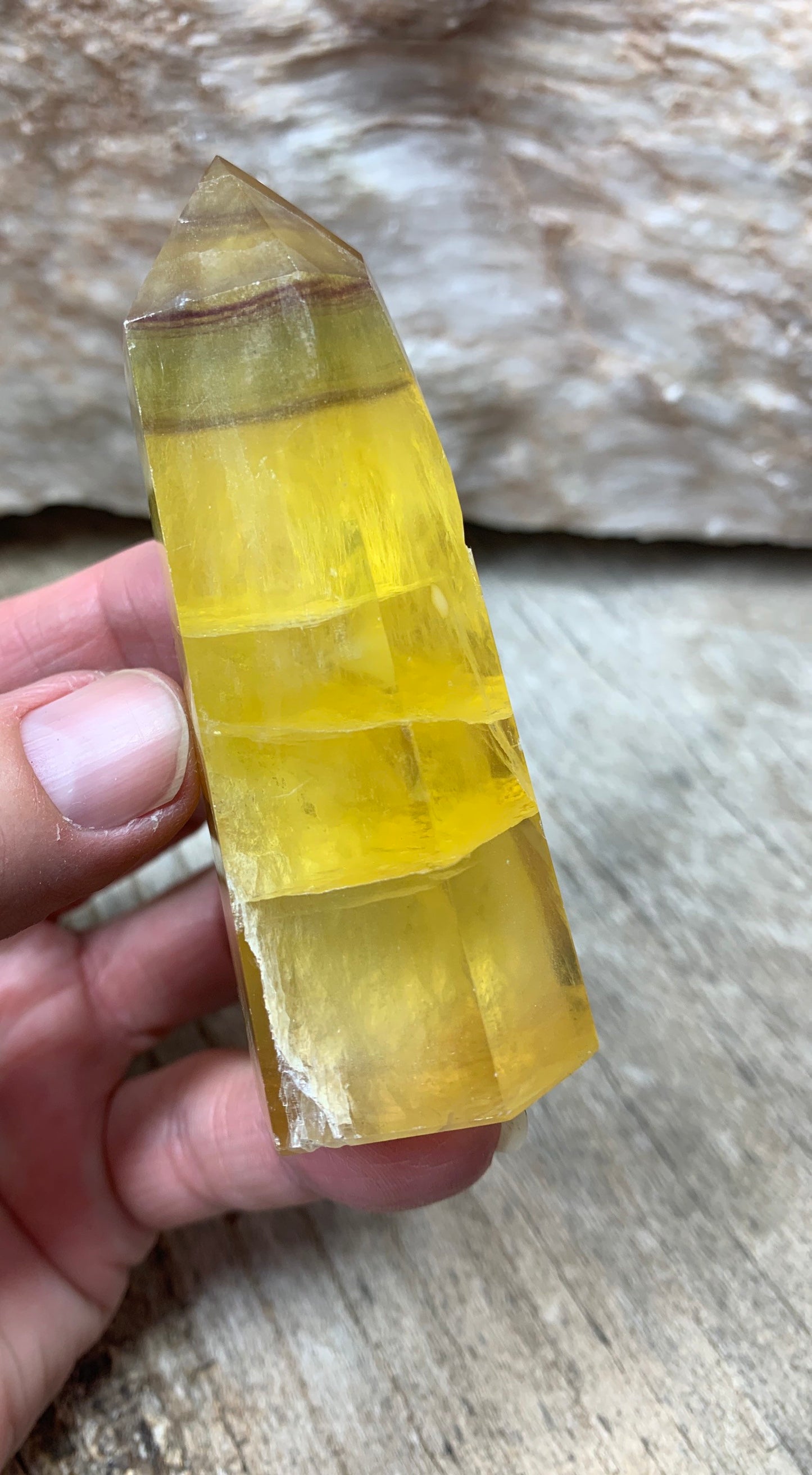 Yellow Fluorite Obelisk      OBL-0158