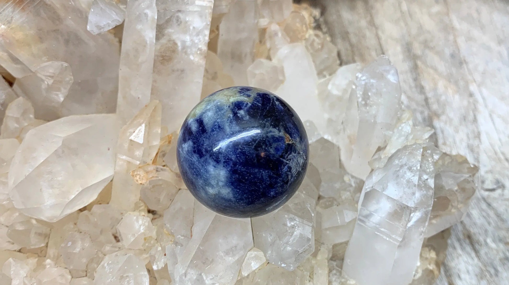 Sodalite Polished Sphere Stone.              (Approx 1 1/4”)      SPH-0037 Shop Wholesale Crystals