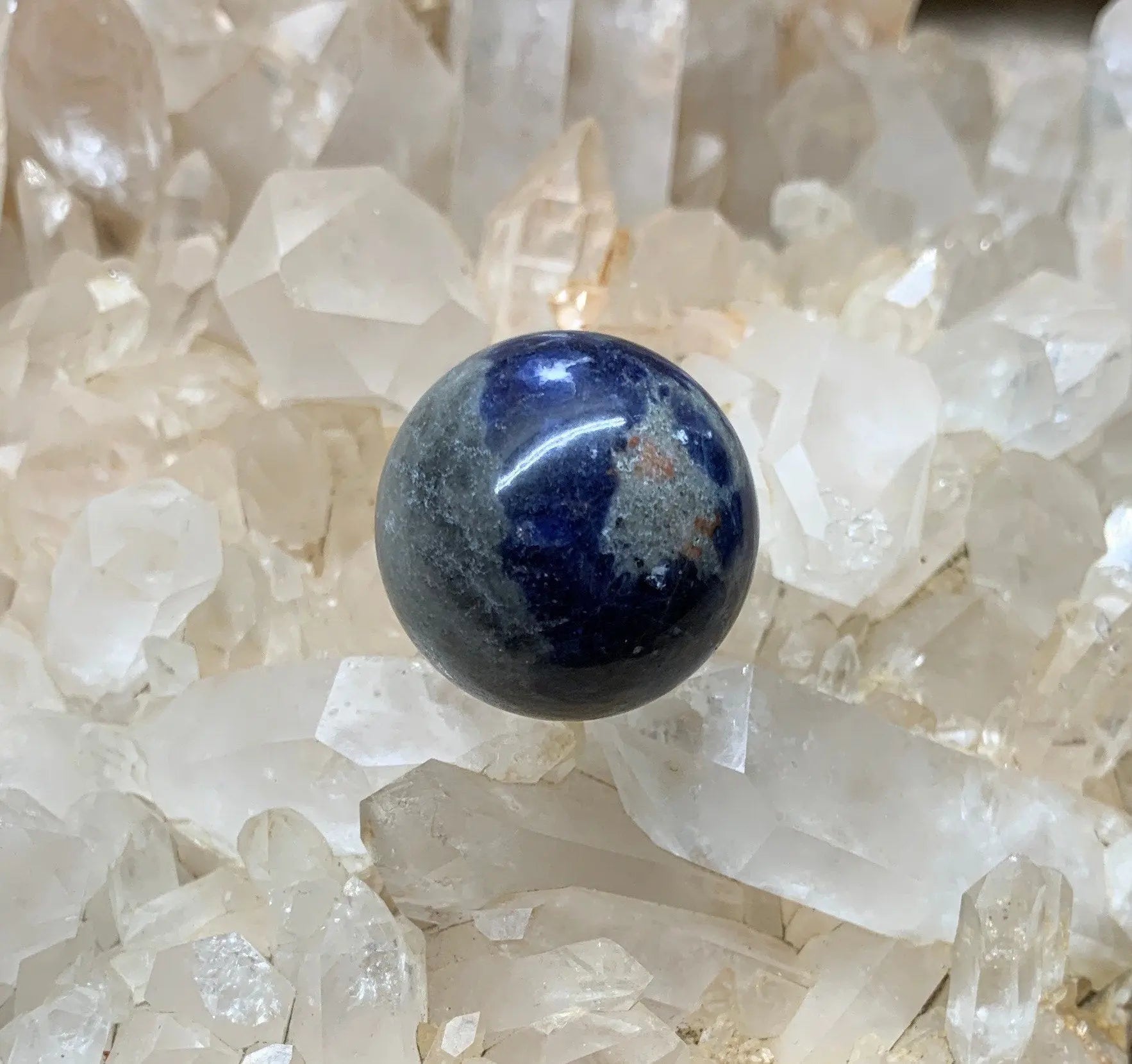 Sodalite Polished Sphere Stone.              (Approx 1”)         SPH-0045 Shop Wholesale Crystals