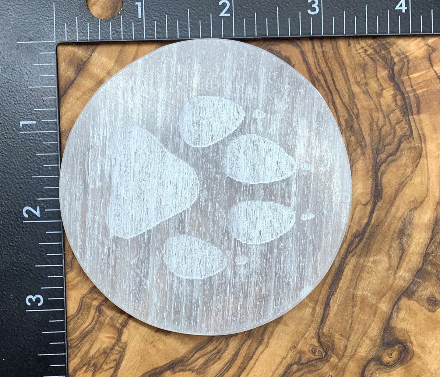 Paw Print Etched Selenite    SEL-0172