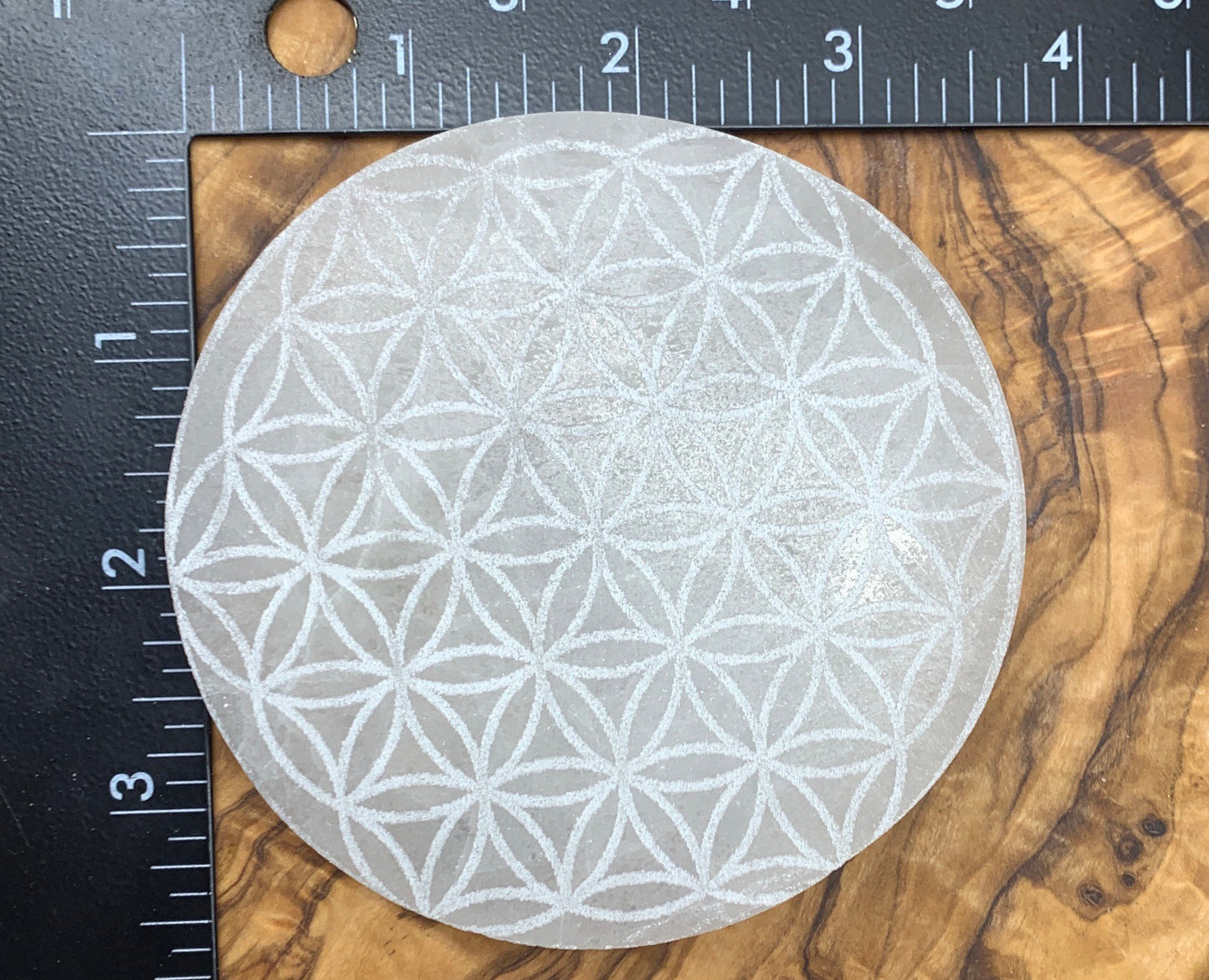 Sacred Geometry Etched Selenite    SEL-0196