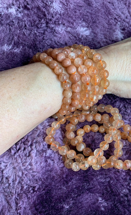 Sunstone Bracelet 8mm Beads BRC-0092 Shop Wholesale Crystals
