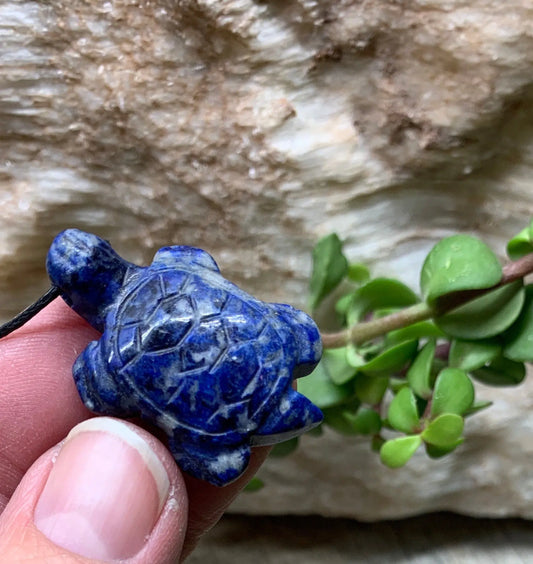 Sodalite Carved Turtle Necklace NCK-20 Shop Wholesale Crystals
