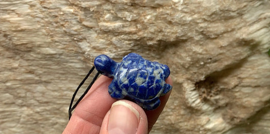 Sodalite Carved Turtle Necklace  NCK-1 Shop Wholesale Crystals