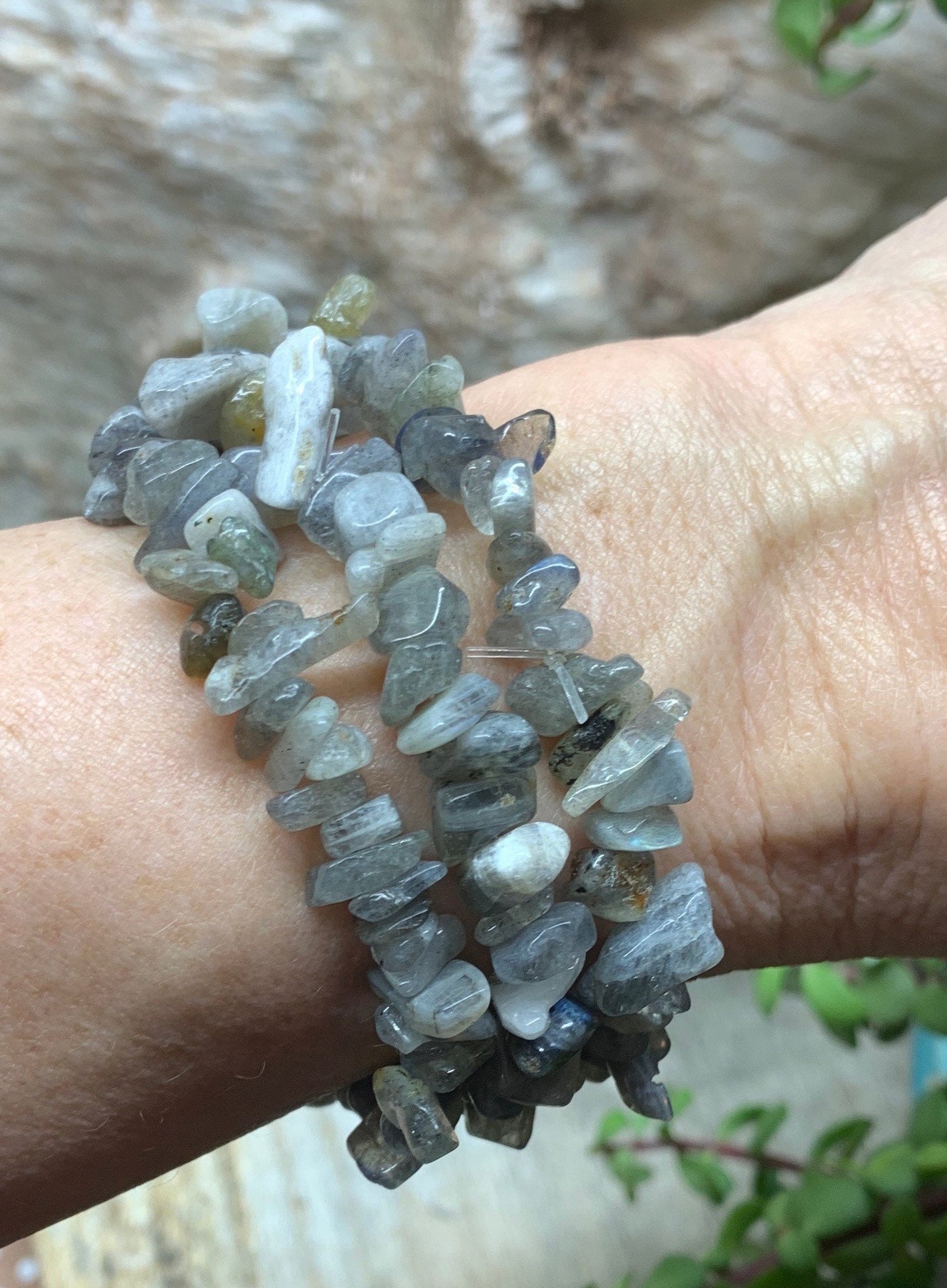 Labradorite Chip Bracelet BRC-0099