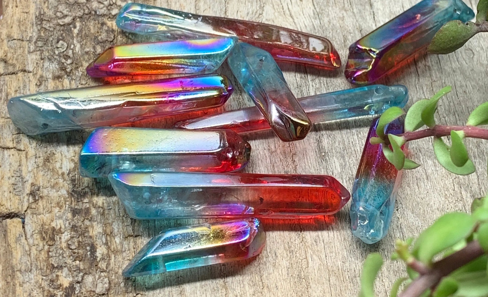Red & Blue Aura Quartz Point Quartz Bead. (Approx. 1 1/2”- 2 1-2”)    BIN-0312 Shop Wholesale Crystals