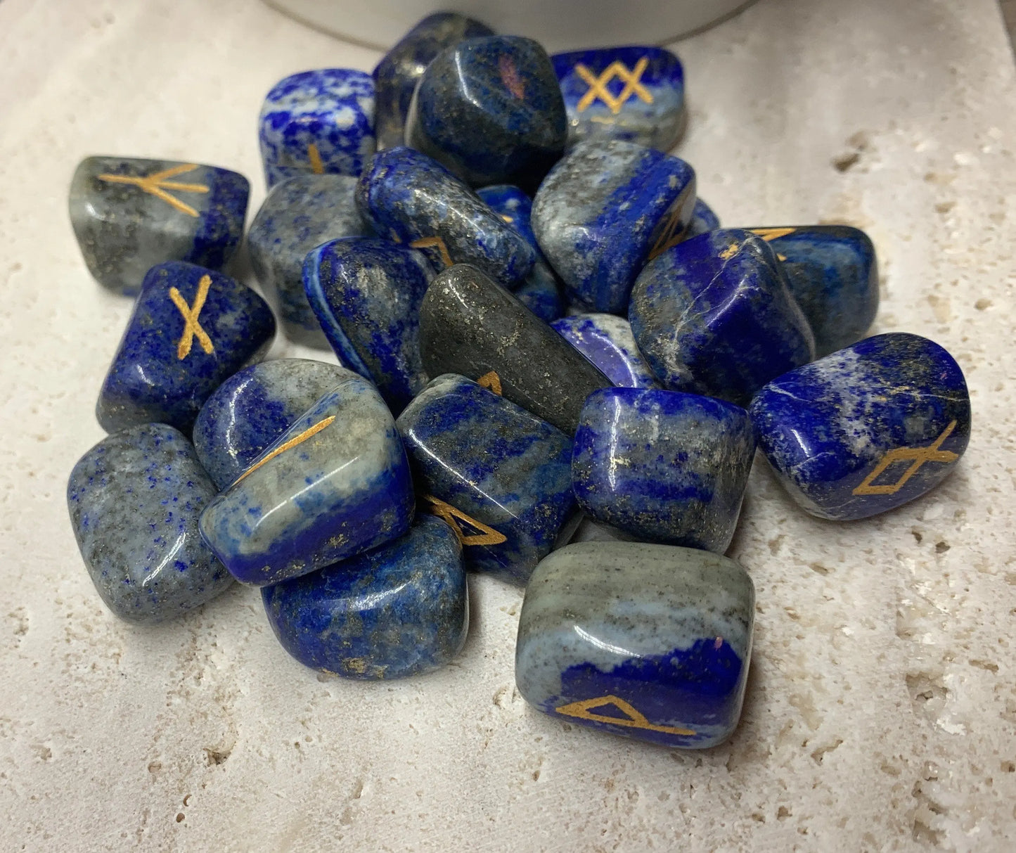 Lapis Lazuli 25 Piece Rune Set KIT-0014 Shop Wholesale Crystals