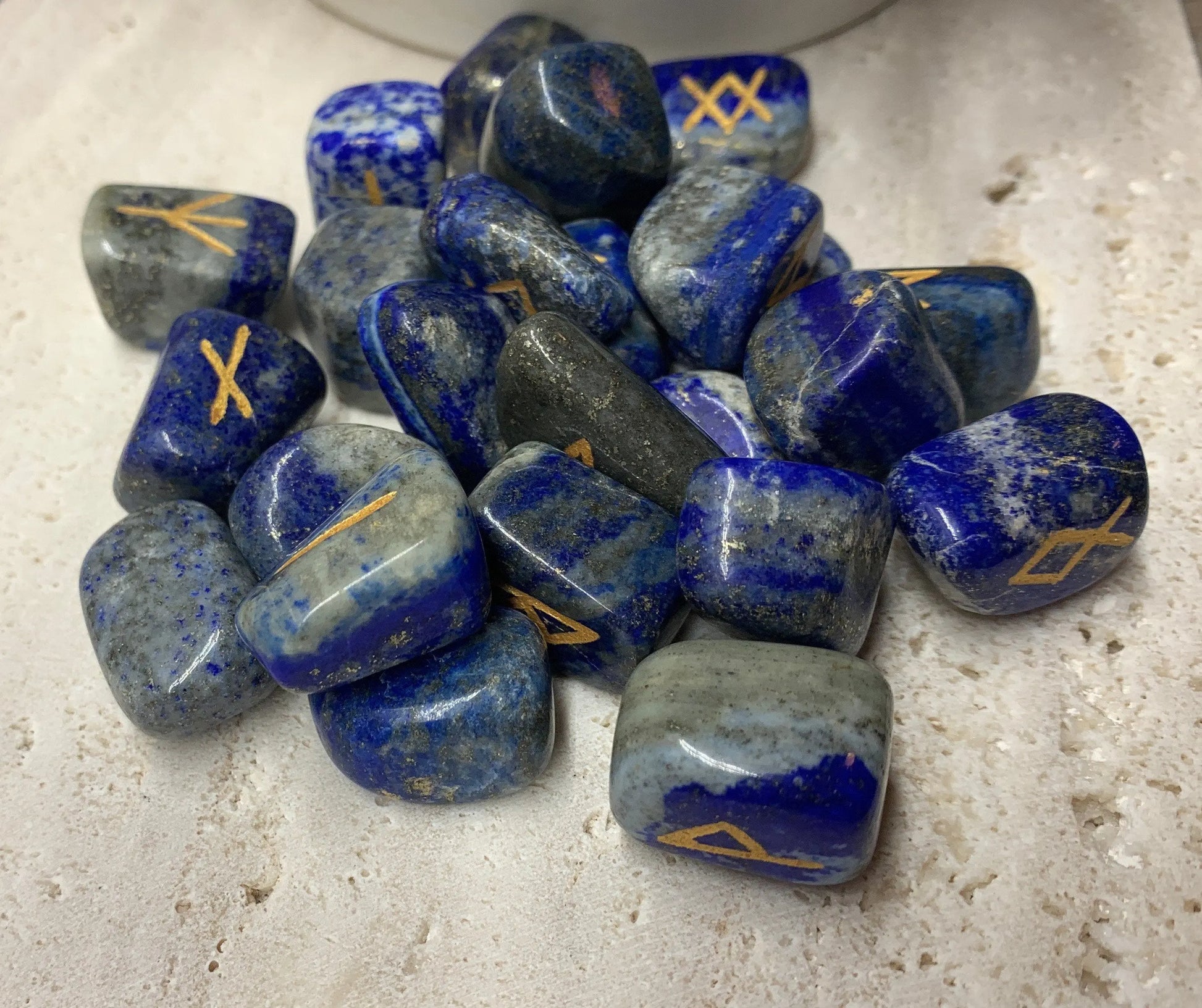 Lapis Lazuli 25 Piece Rune Set KIT-0014 Shop Wholesale Crystals