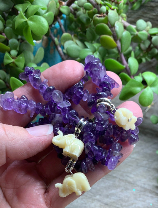 Amethyst Elephant Bracelet 1208