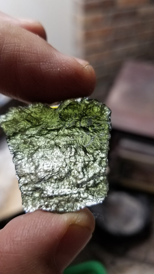 Naturally formed Moldavite Raw from Czech Republic, (7.4 gr) One Crystal, Rough MOL-0025