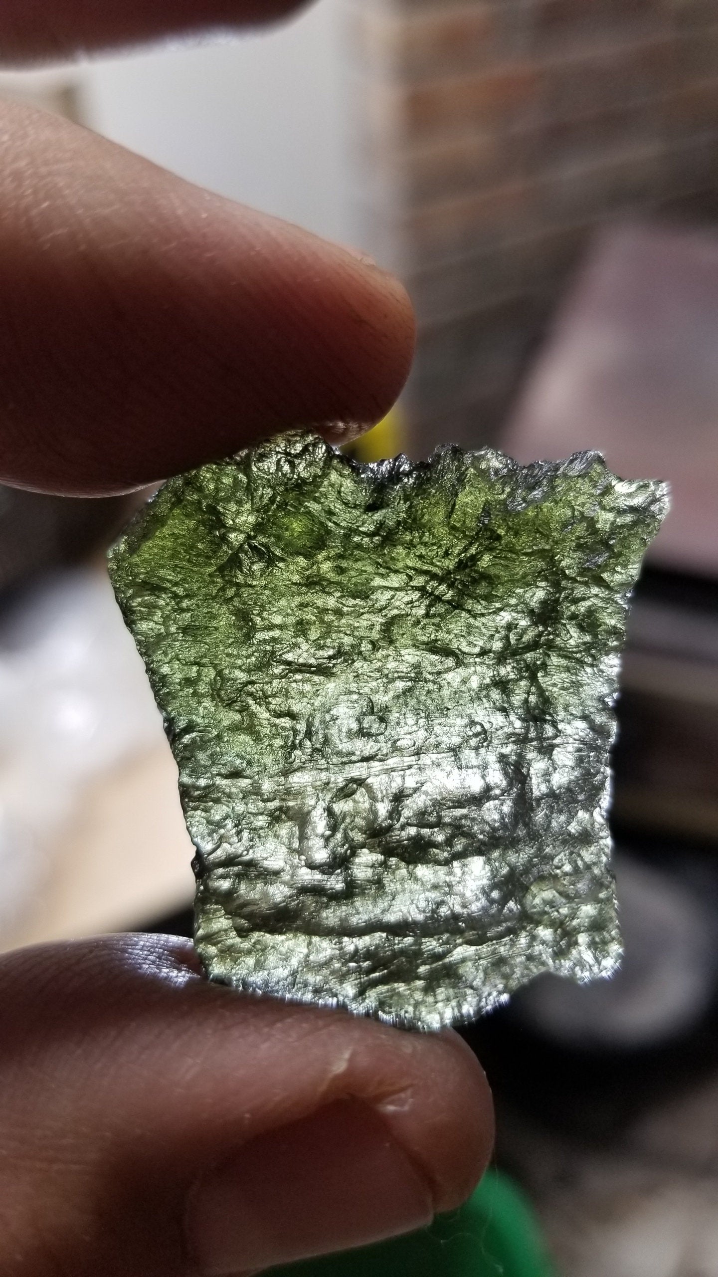 Naturally formed Moldavite Raw from Czech Republic, (7.4 gr) One Crystal, Rough MOL-0025