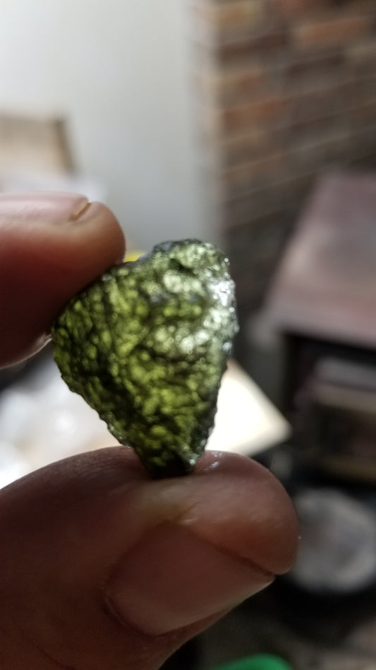 Naturally formed Moldavite Raw from Czech Republic, (2.6 gr) One Crystal, Rough MOL-0027