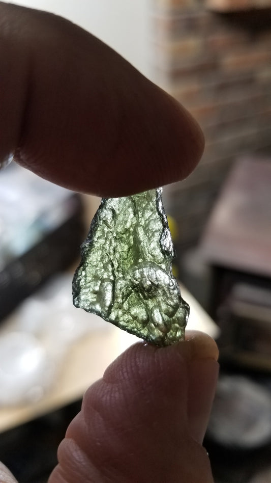 Naturally formed Moldavite Raw from Czech Republic, (2.6 gr) One Crystal, Rough MOL-0026