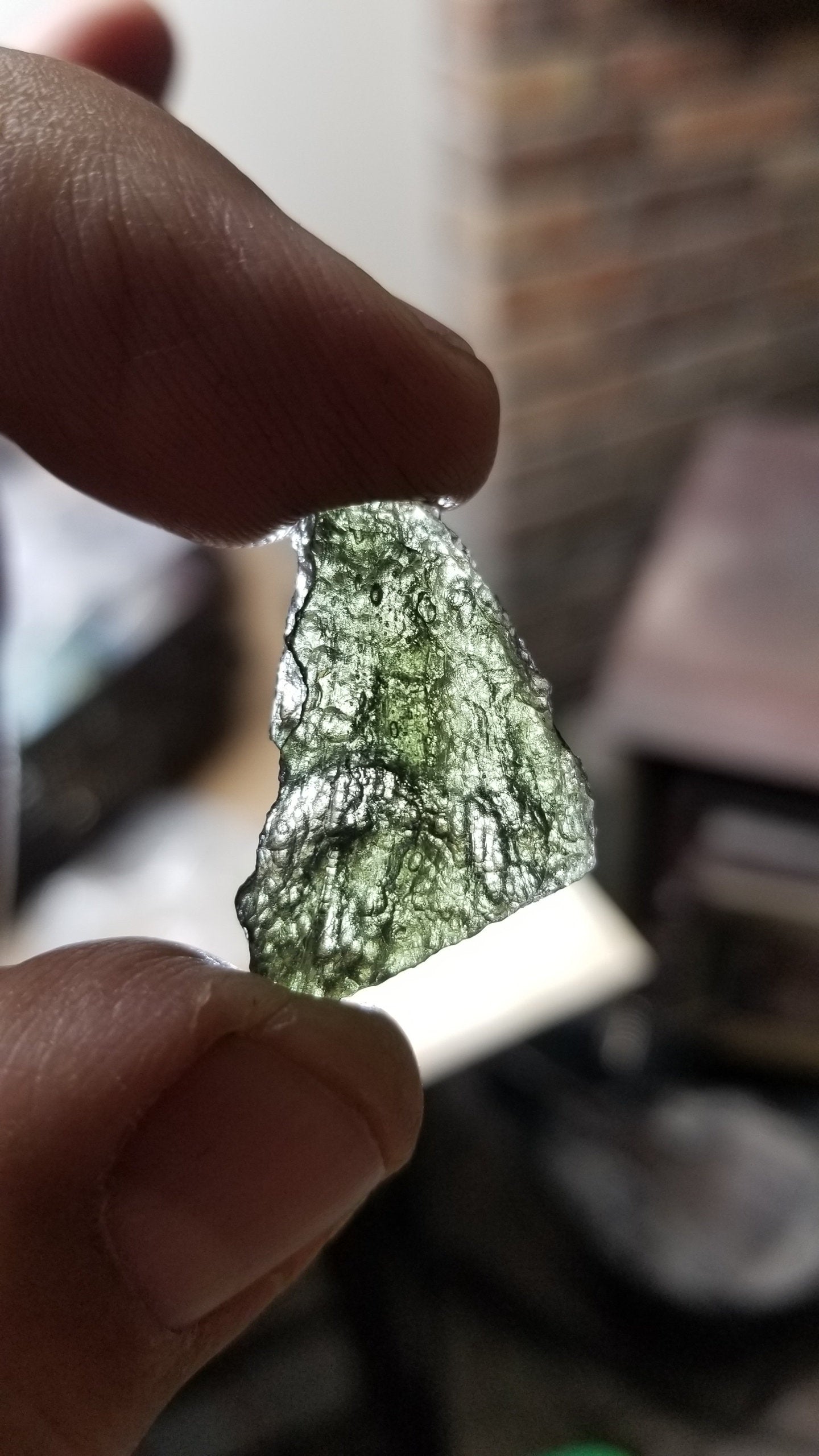 Naturally formed Moldavite Raw from Czech Republic, (2.6 gr) One Crystal, Rough MOL-0026