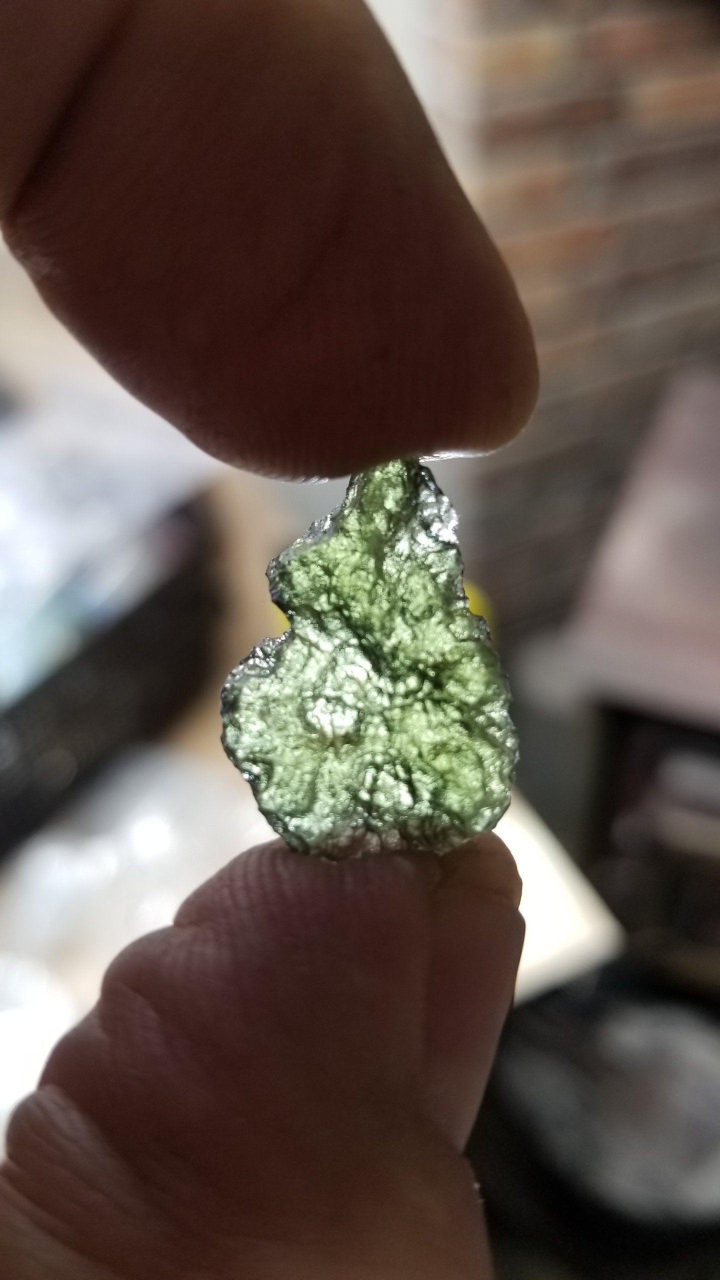 Naturally formed Moldavite Raw from Czech Republic, (2 gr) One Crystal, Rough MOL-0024