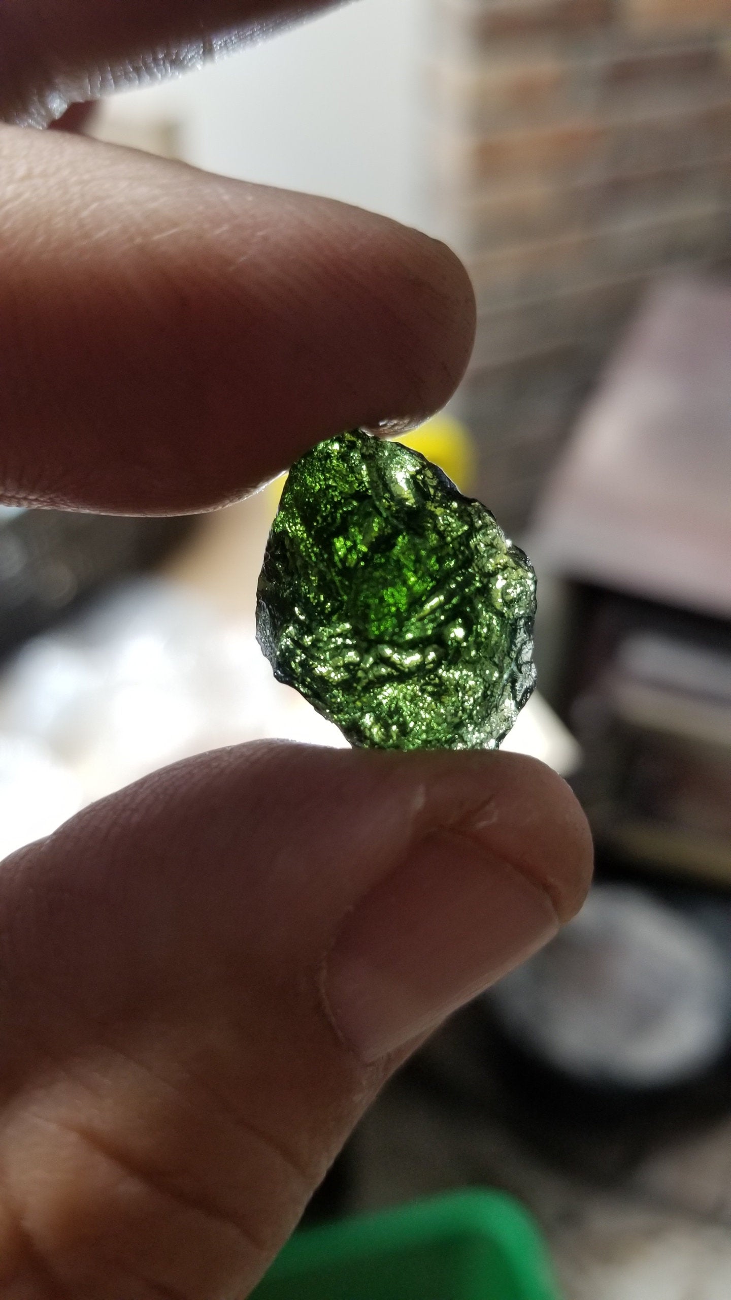 Naturally formed Moldavite Raw from Czech Republic, (3.4 gr) One Crystal, Rough MOL-0023