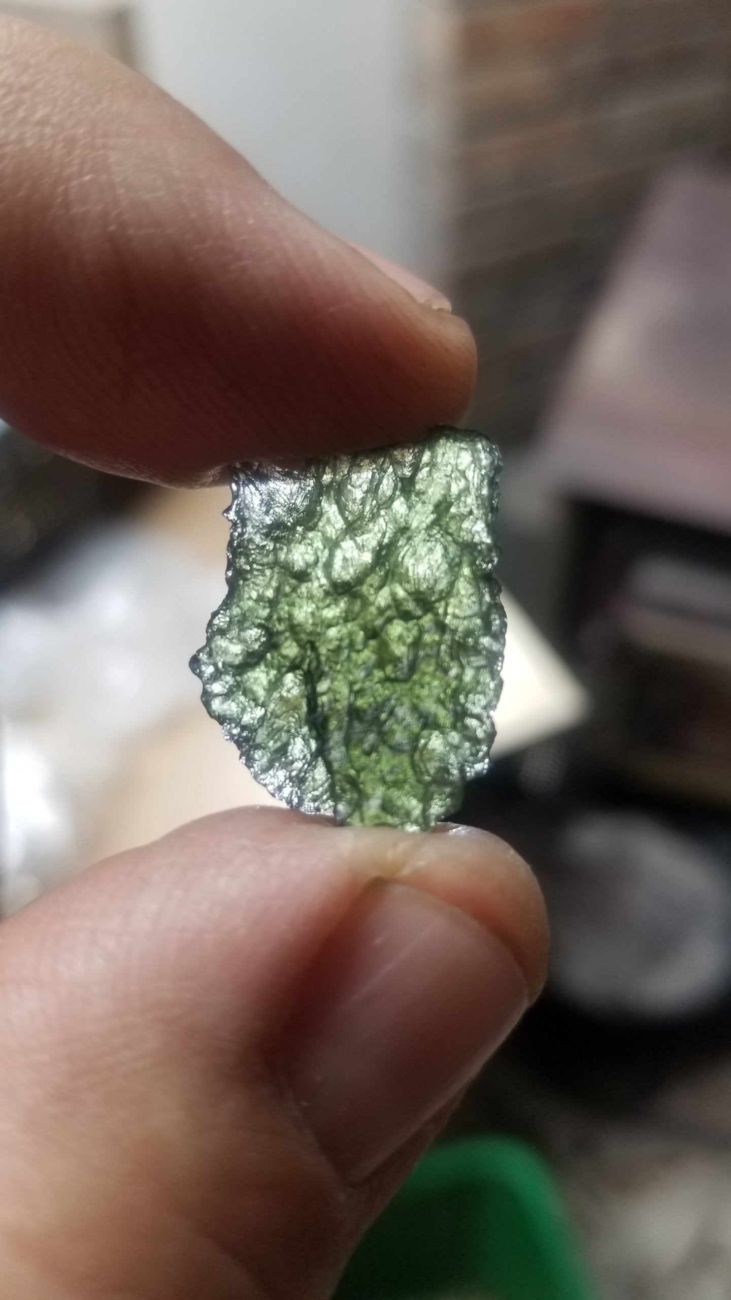 Naturally formed Moldavite Raw from Czech Republic, (2.5 gr) One Crystal, Rough MOL-0022