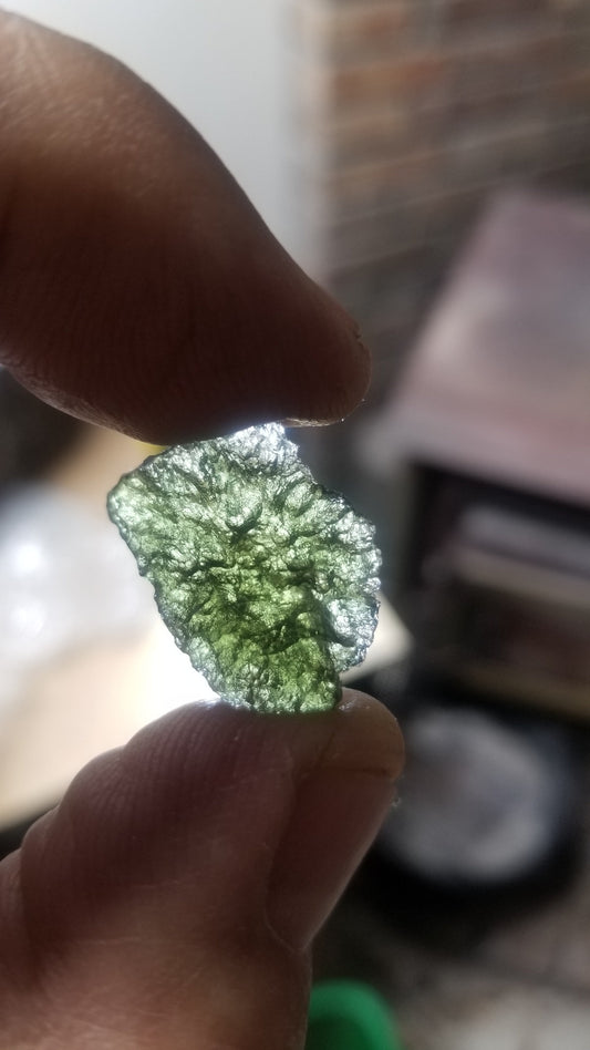 Naturally formed Moldavite Raw from Czech Republic, (2.5 gr) One Crystal, Rough MOL-0022