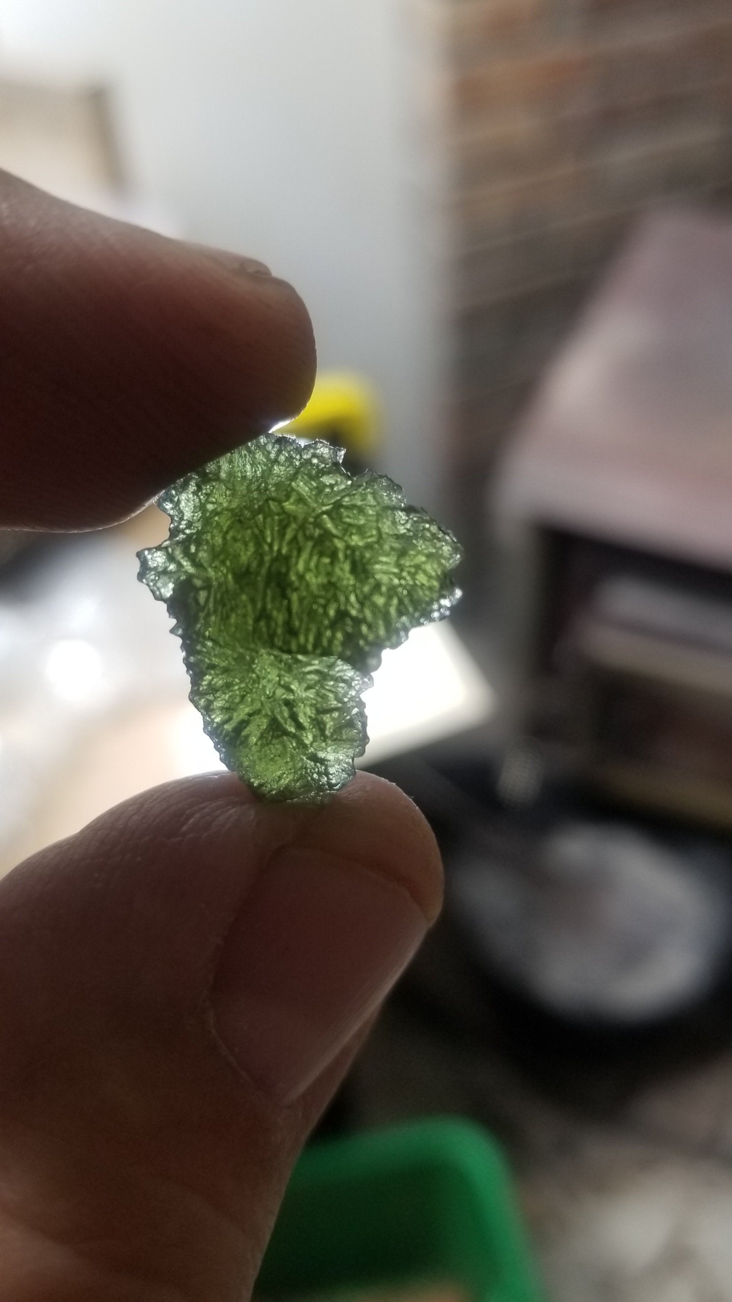 Naturally formed Moldavite Raw from Czech Republic, (2.5 gr) One Crystal, Rough MOL-0021