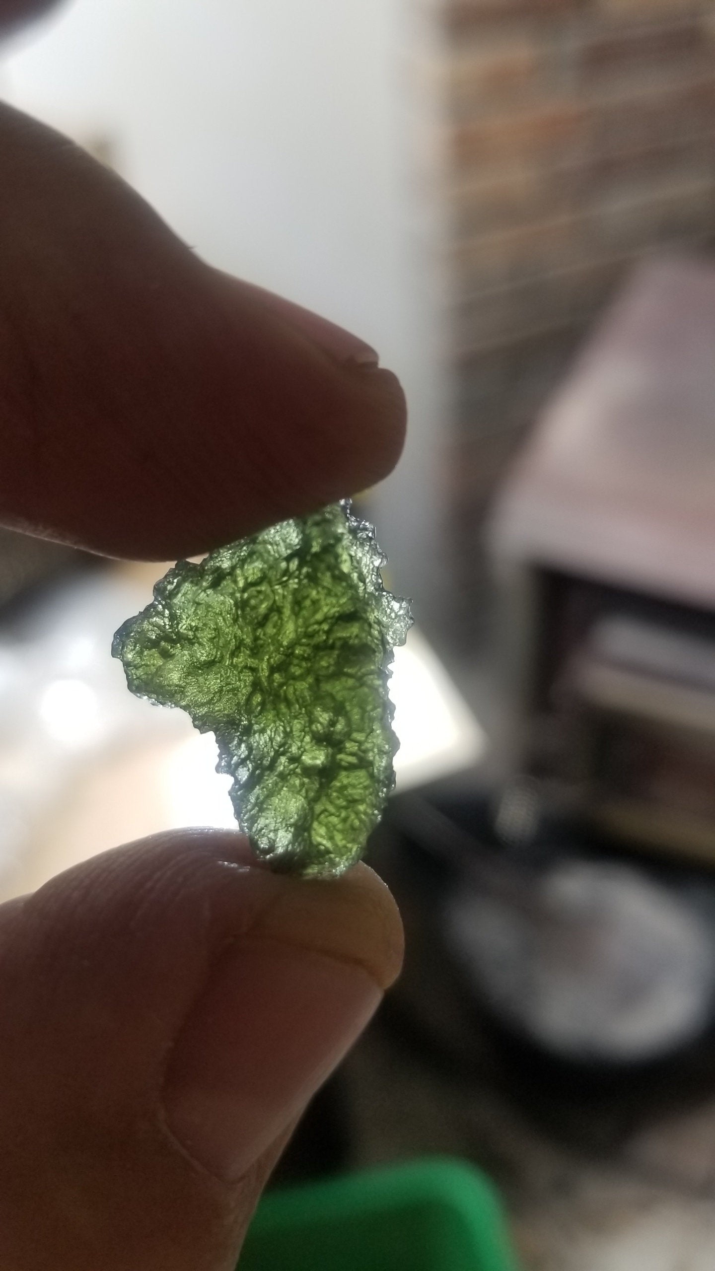 Naturally formed Moldavite Raw from Czech Republic, (2.5 gr) One Crystal, Rough MOL-0021