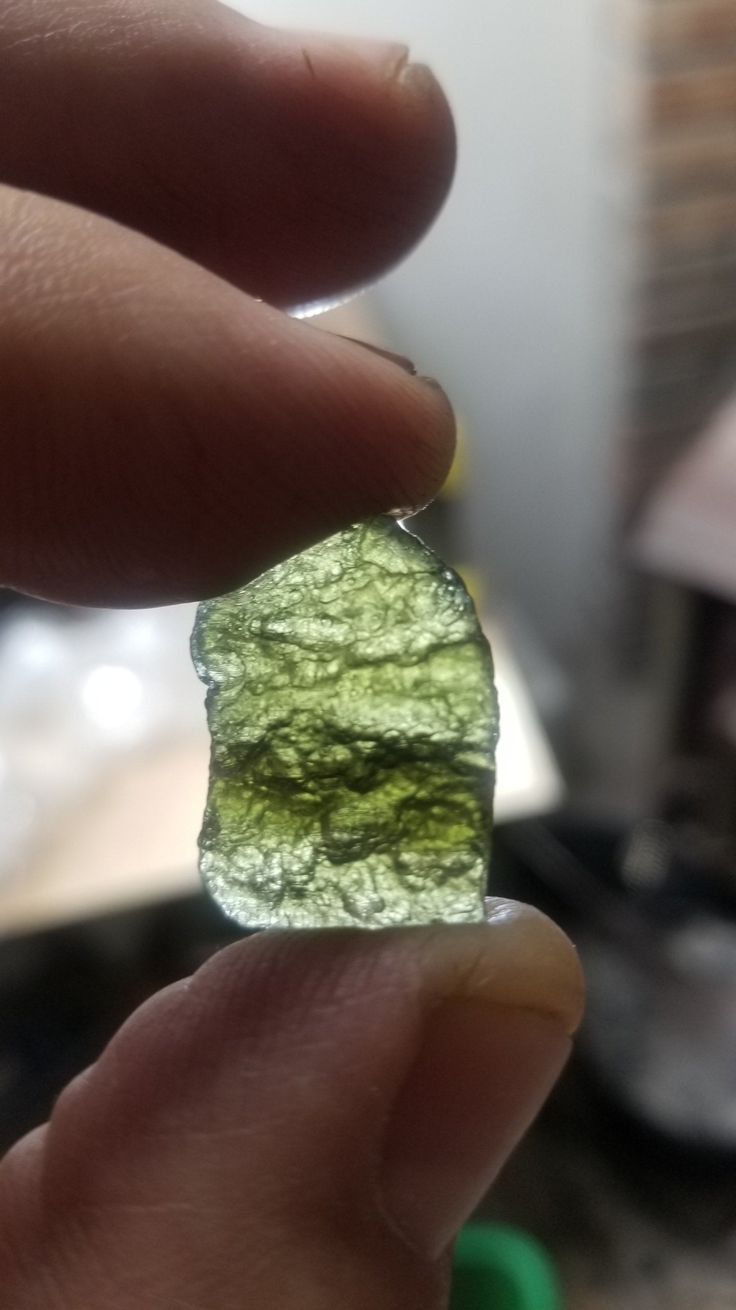 Naturally formed Moldavite Raw from Czech Republic, (3 gr) One Crystal, Rough MOL-0020