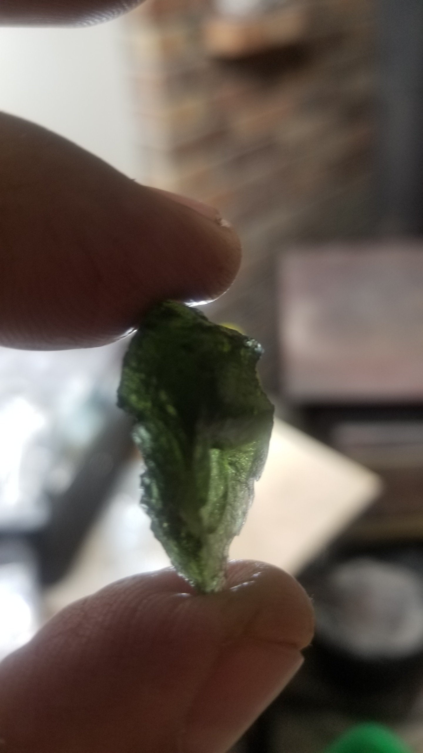 Naturally formed Moldavite Raw from Czech Republic, (5.4 gr) One Crystal, Rough MOL-0019