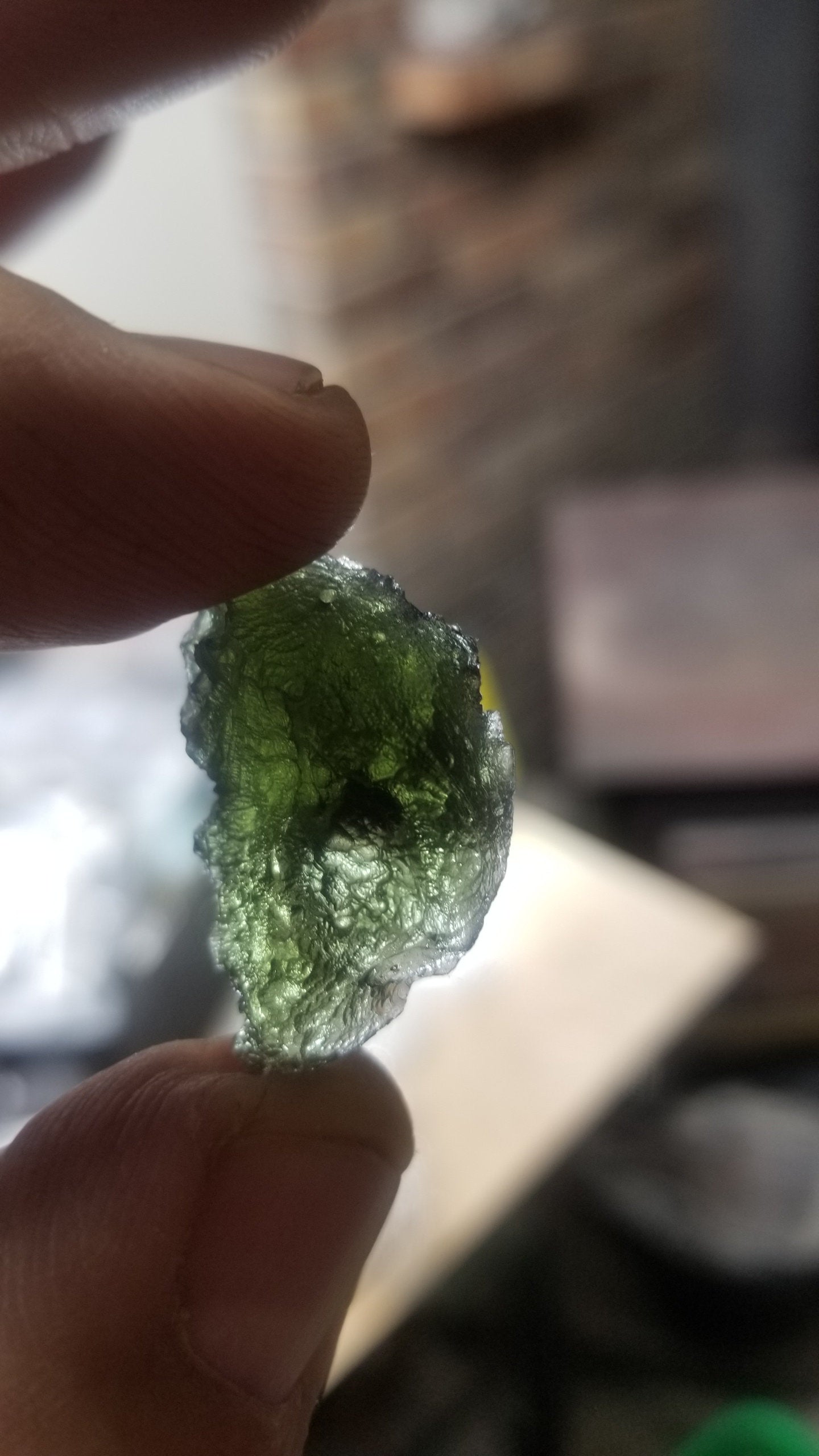 Naturally formed Moldavite Raw from Czech Republic, (5.4 gr) One Crystal, Rough MOL-0019