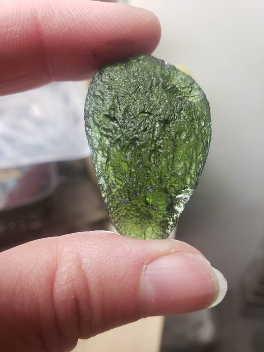 Naturally formed Moldavite Raw from Czech Republic, (16.9 gr) One Crystal, Rough MOL-0018