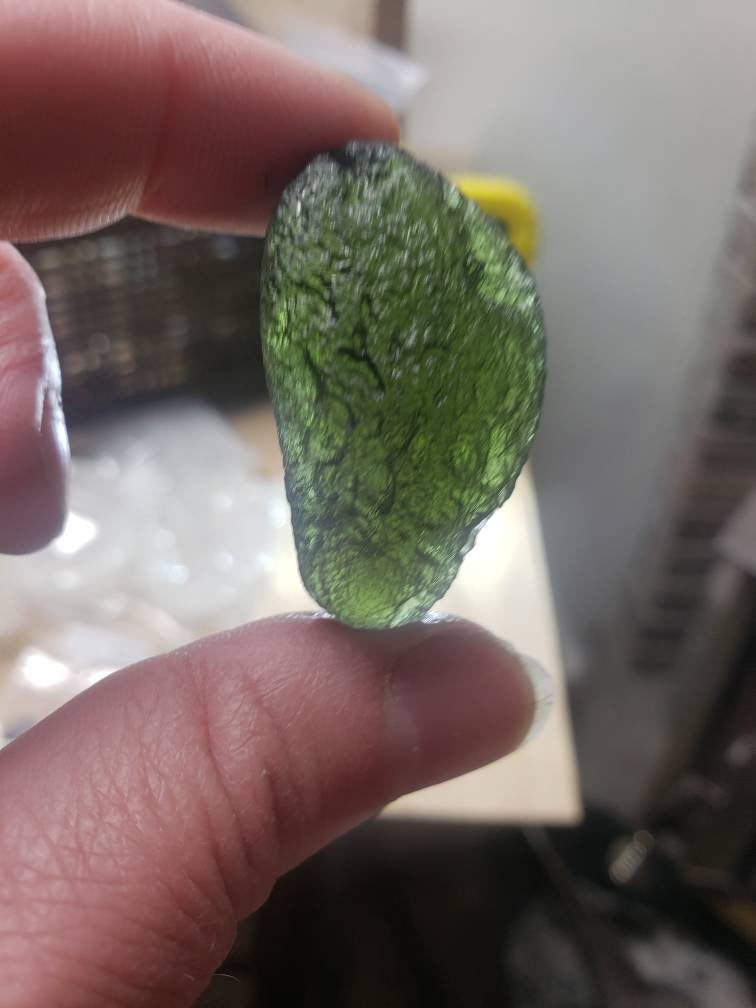 Naturally formed Moldavite Raw from Czech Republic, (16.9 gr) One Crystal, Rough MOL-0018