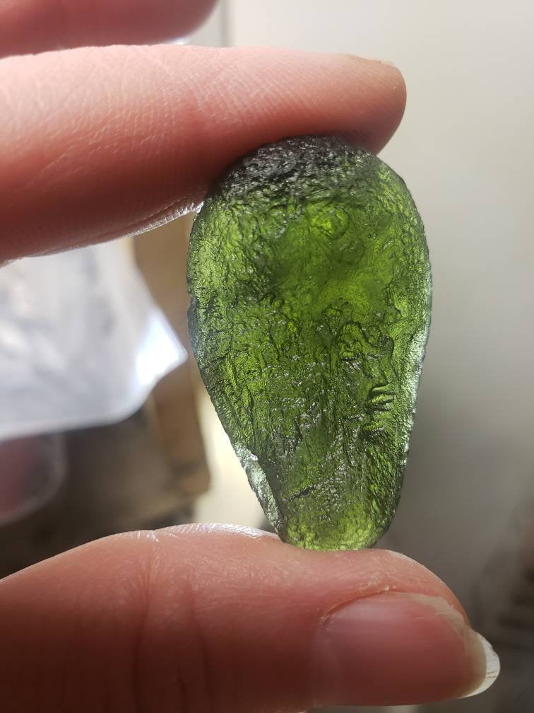 Naturally formed Moldavite Raw from Czech Republic, (16.9 gr) One Crystal, Rough MOL-0018